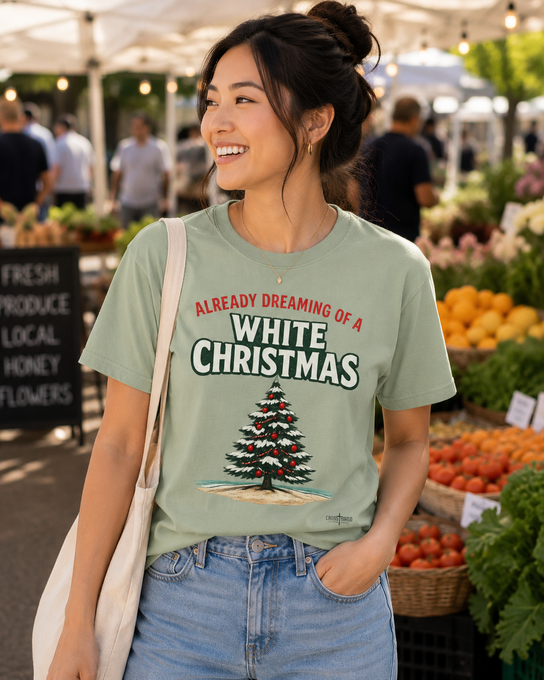 White Christmas T-Shirt — "Already Dreaming of a White Christmas" Holiday Tee