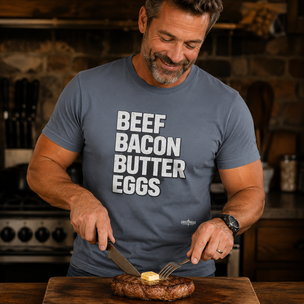 "Beef Bacon Butter Eggs" Carnivore Lifestyle Comfort Colors Tee