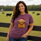 Highland Cow Santa Hat Comfort Colors Shirt