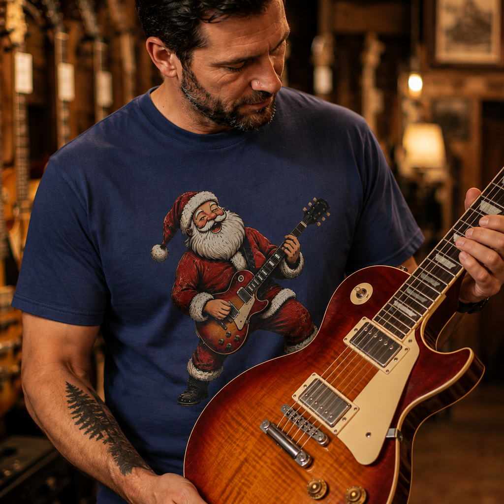 Santa LP-Style Guitar Comfort Colors Shirt