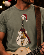 Christmas Hollowbody Guitar Comfort Colors Shirt