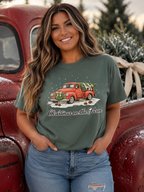 Christmas on the Farm Red Truck Comfort Colors Shirt