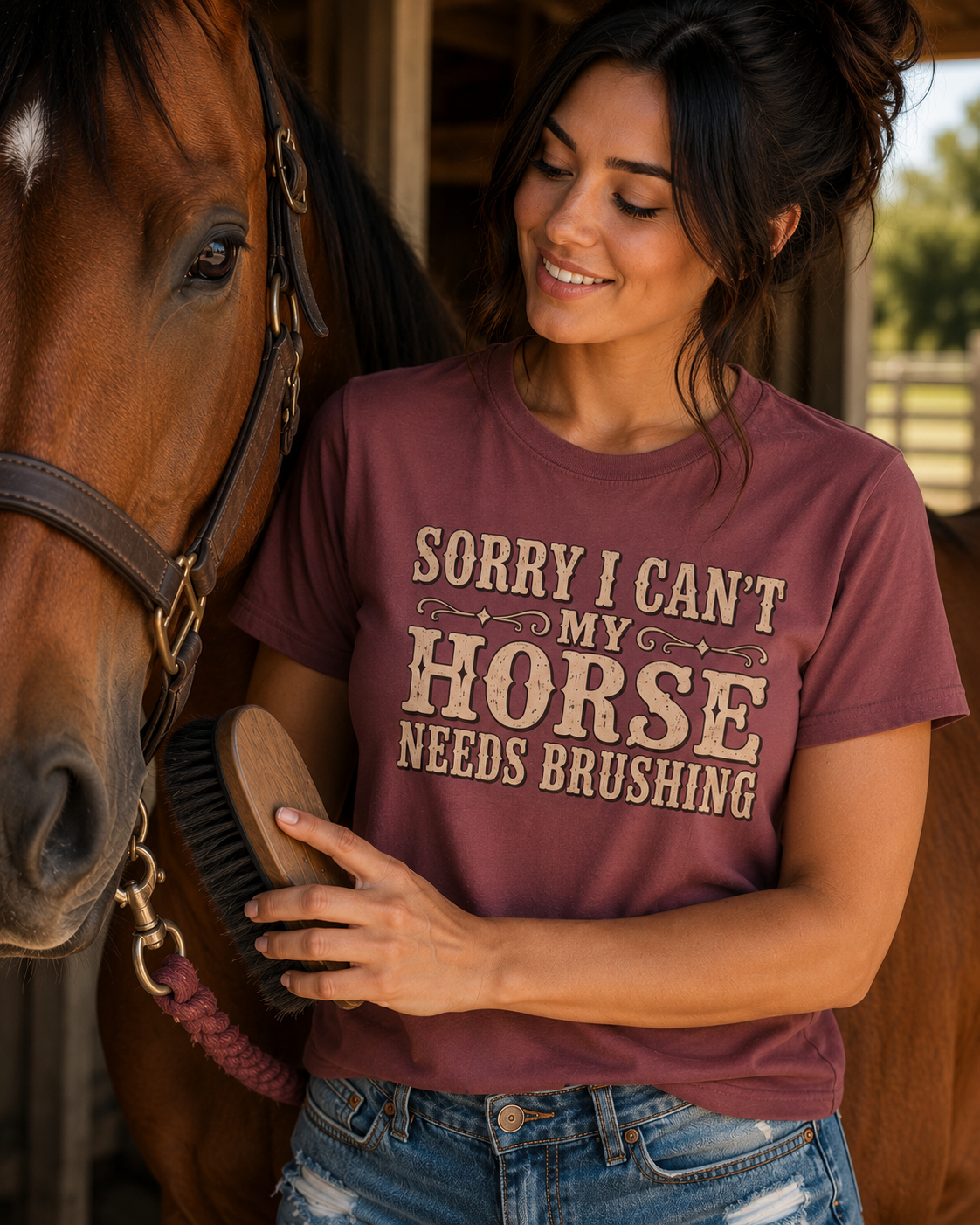 Sorry I Can't, My Horse Needs Brushing Comfort Colors Shirt