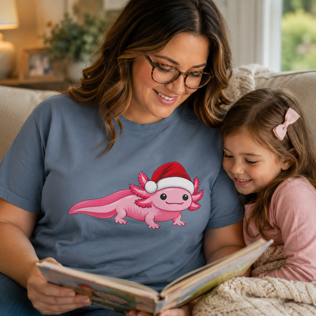Axolotl Santa Hat Comfort Colors Shirt