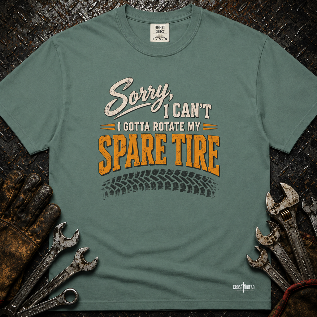 "Rotate My Spare Tire" Mechanic Tee
