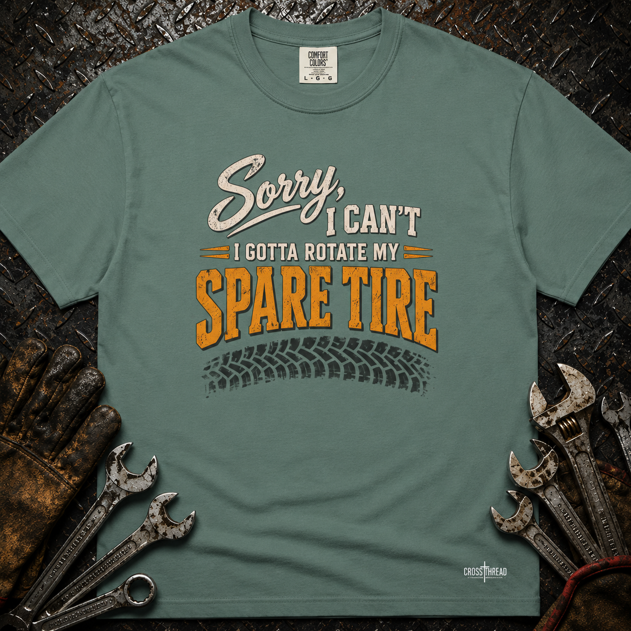 "Rotate My Spare Tire" Mechanic Tee