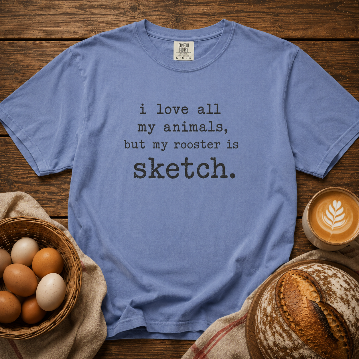 Rooster is Sketch Comfort Colors Shirt