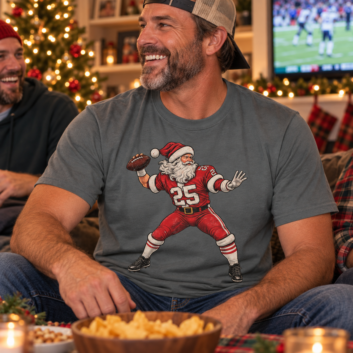 Santa Quarterback Comfort Colors T Shirt