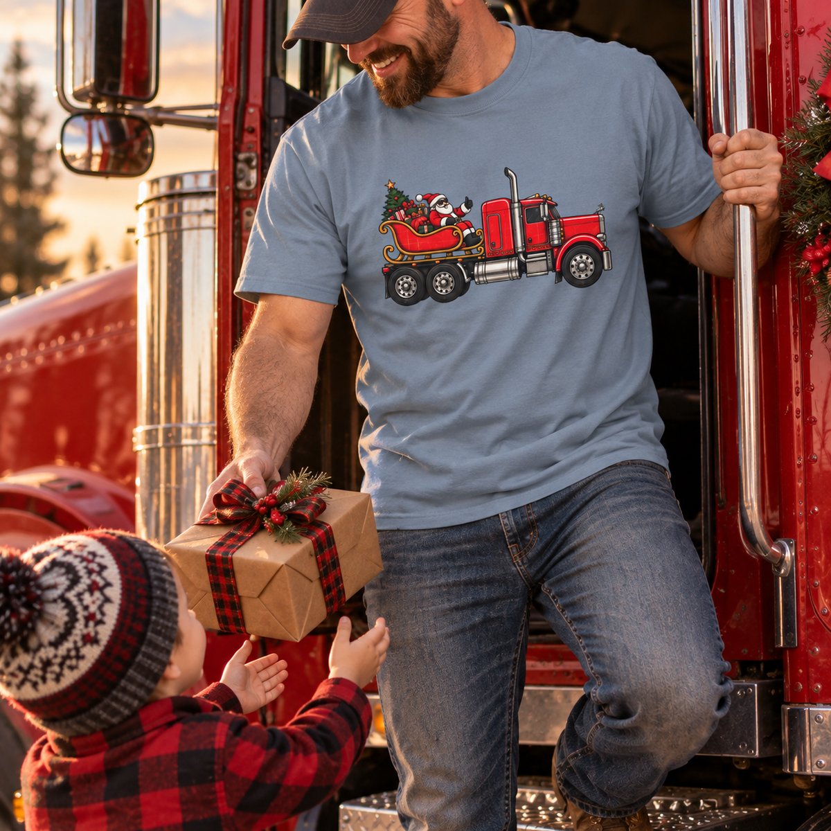 Santa Big Rig Comfort Colors T Shirt
