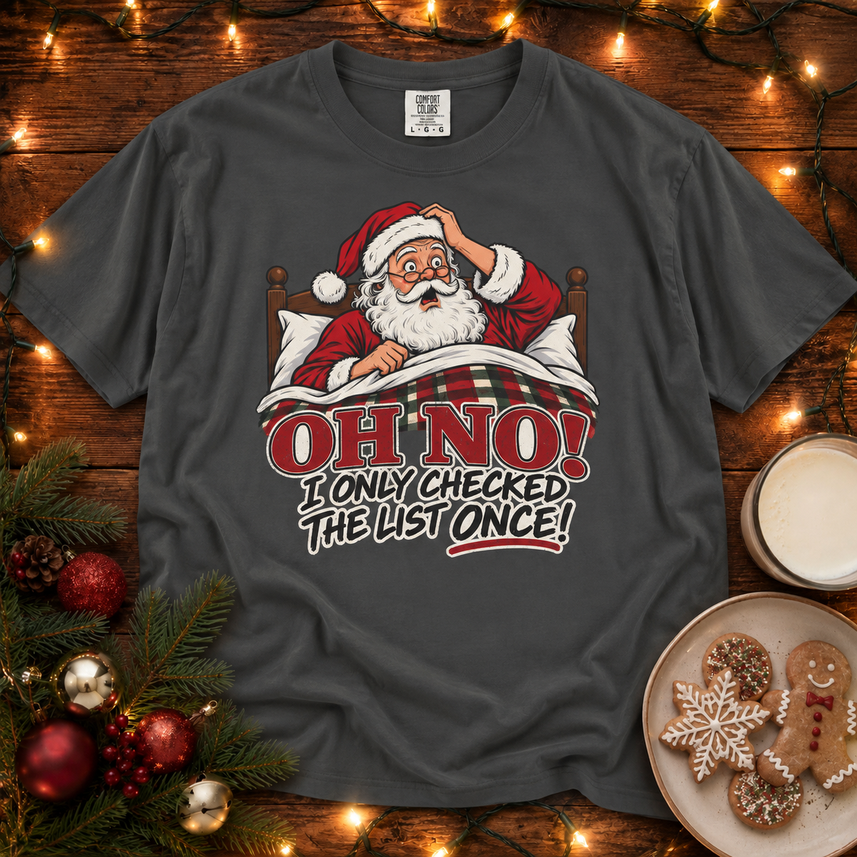 Santa List Comfort Colors T Shirt