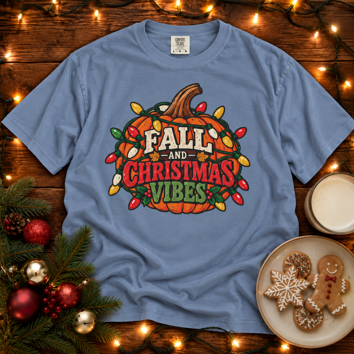 Fall & Christmas Vibes Comfort Colors T-Shirt