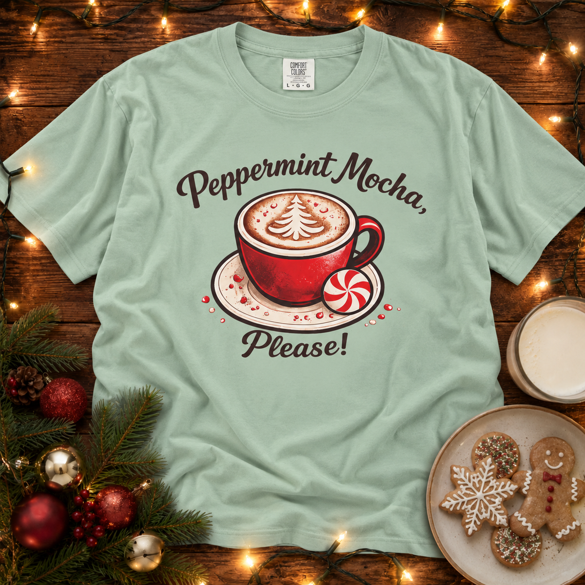 Peppermint Mocha Please Mug Comfort Colors T Shirt