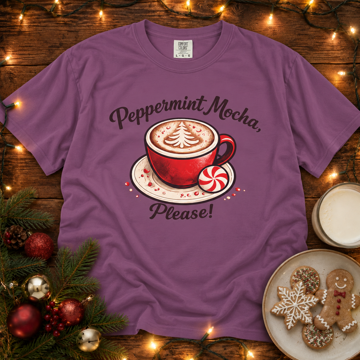 Peppermint Mocha Please Mug Comfort Colors T Shirt