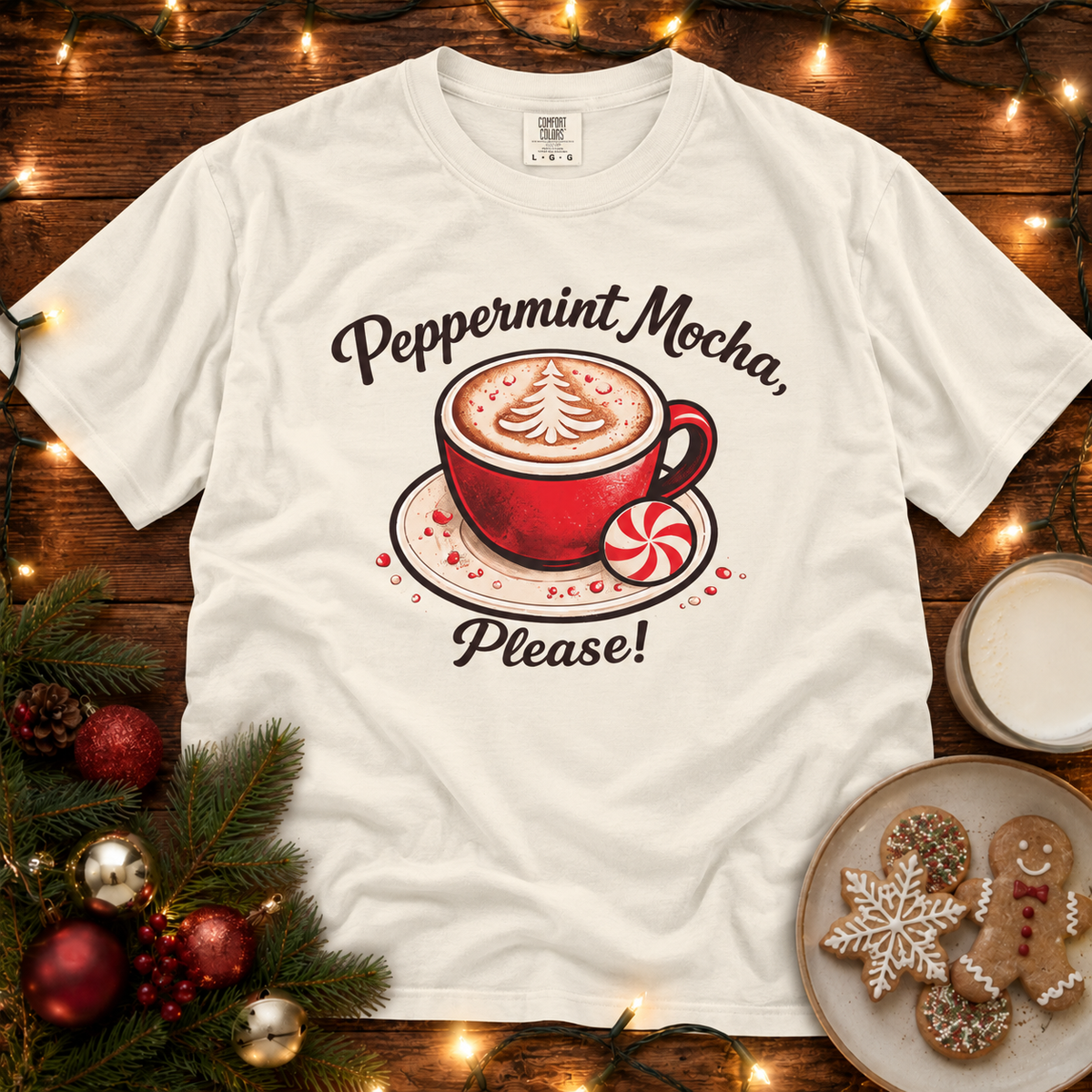Peppermint Mocha Please Mug Comfort Colors T Shirt