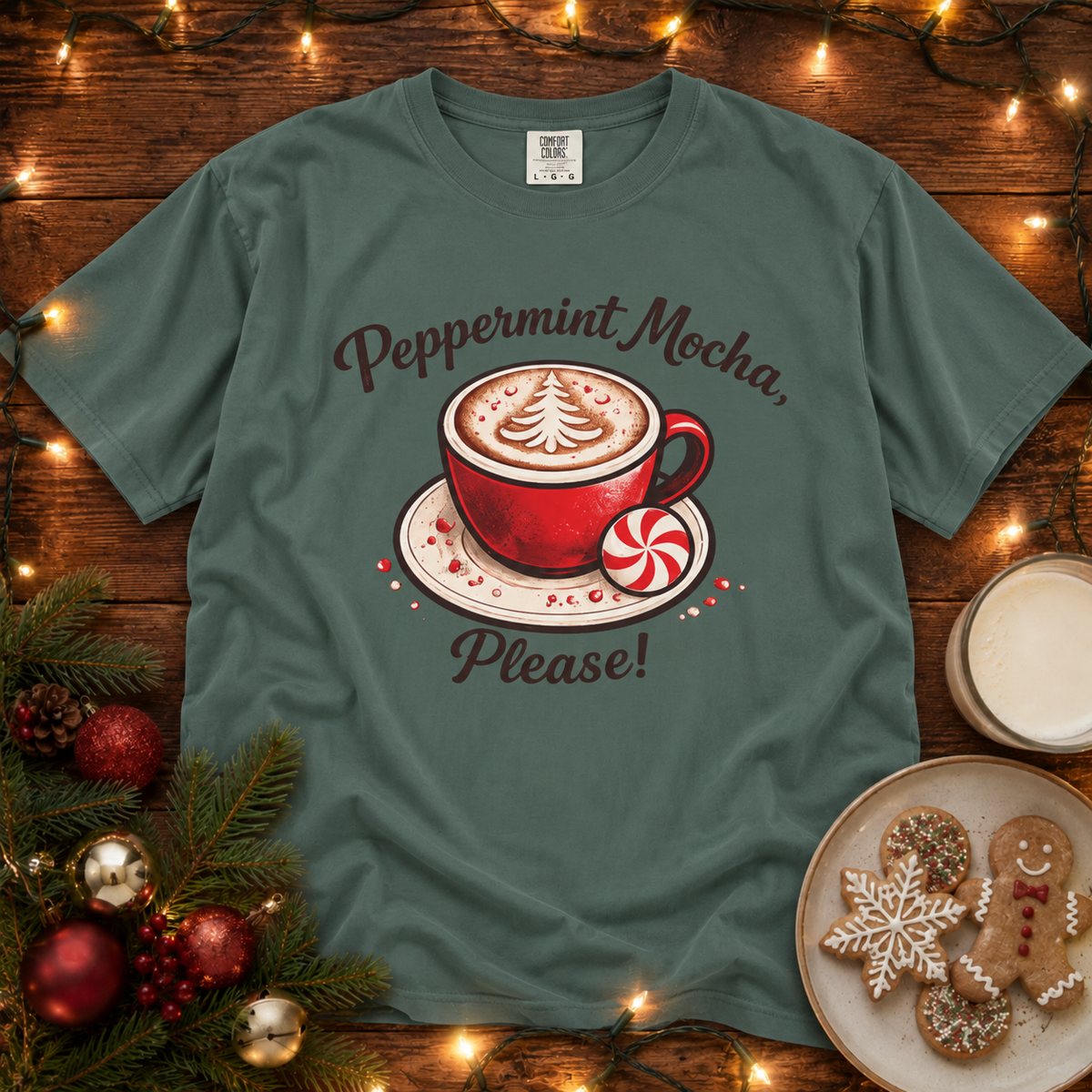 Peppermint Mocha Please Mug Comfort Colors T Shirt