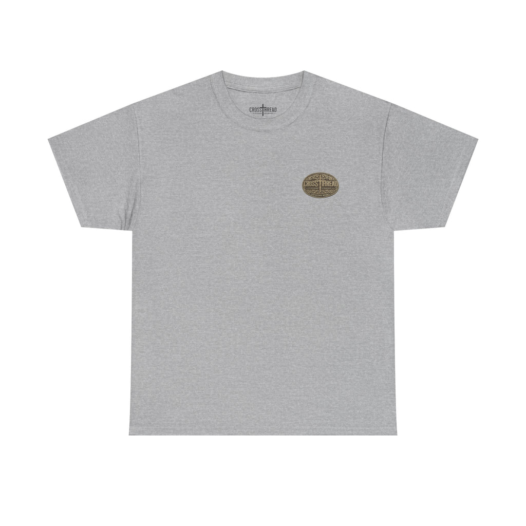 CrossThread Belt Buckle Logo Tee — Faith That Works Cotton T-Shirt