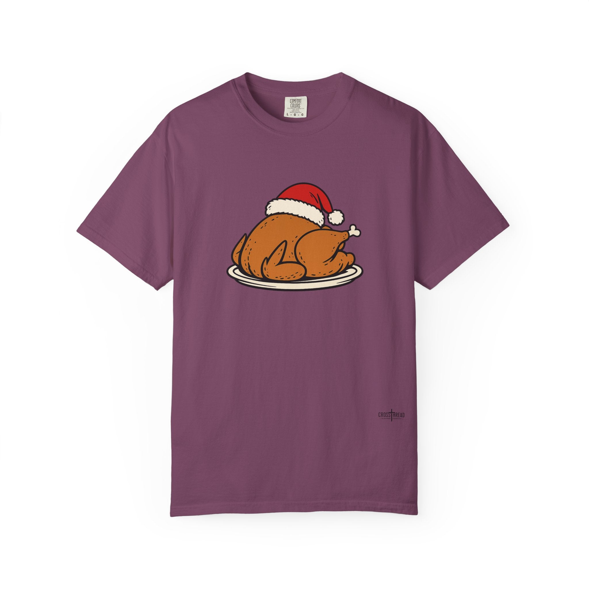 Roasted Turkey Santa Hat Comfort Colors Shirt
