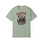 Festive & Feral Raccoon Christmas Comfort Colors T-Shirt