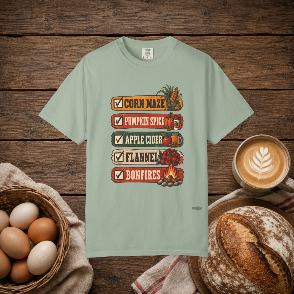Fall Checklist Comfort Colors Shirt