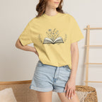 Floral Open Book T-Shirt — Book Lover Reading Tee