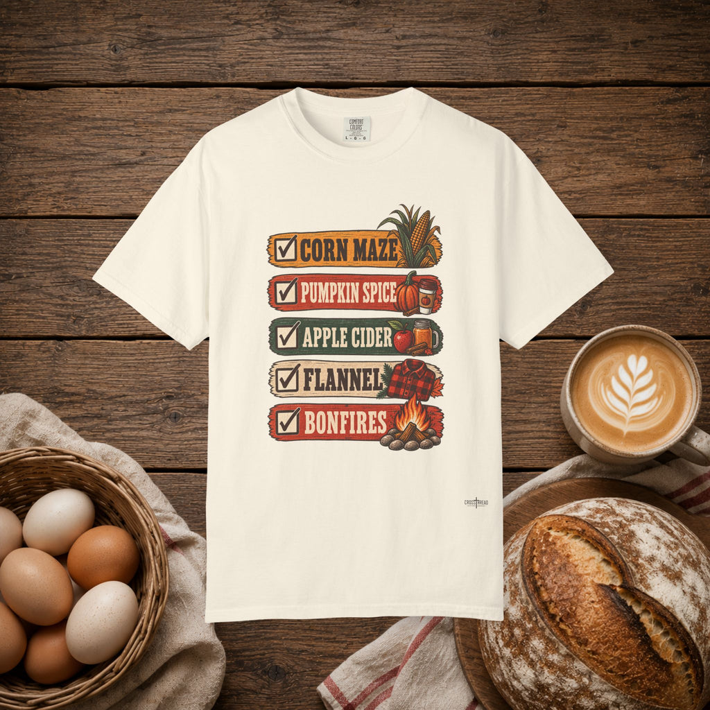 Fall Checklist Comfort Colors Shirt