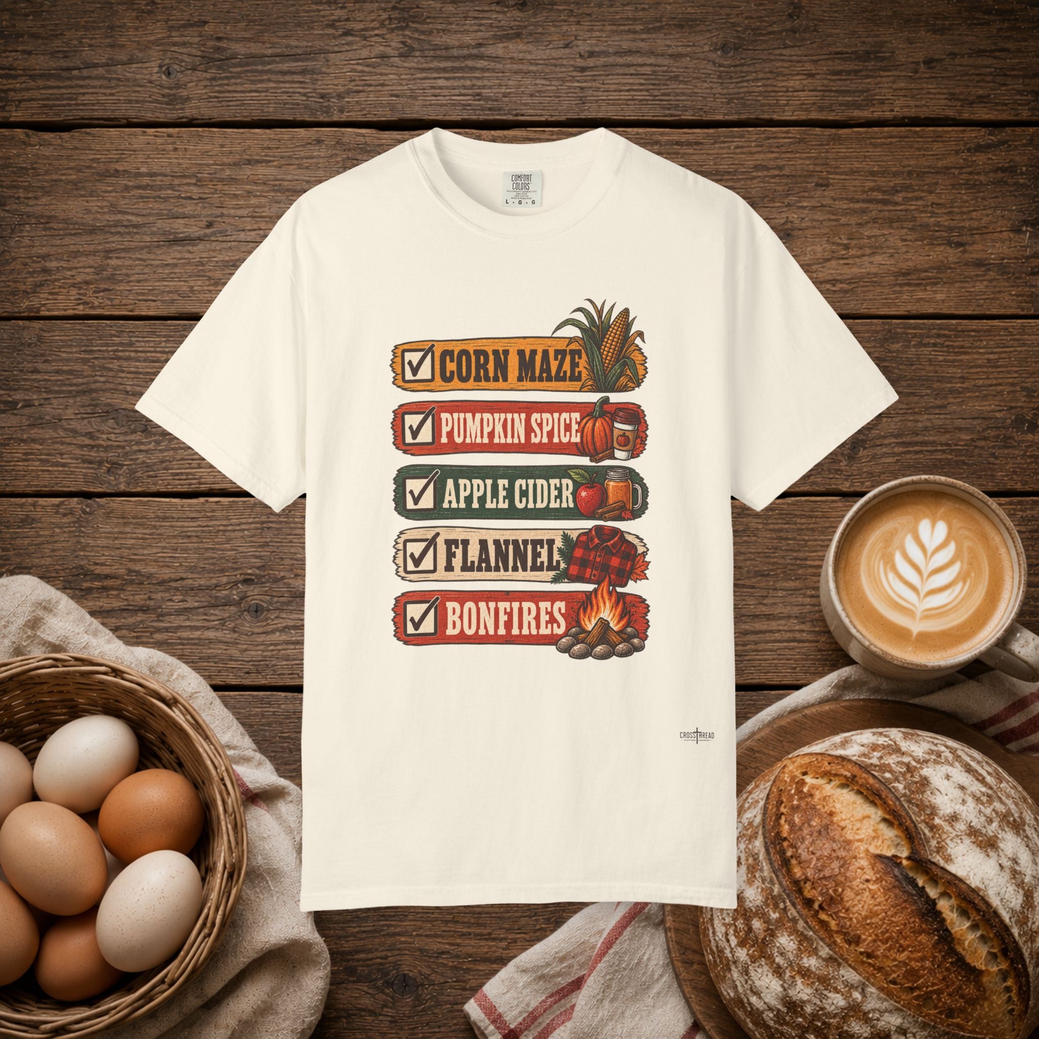 Fall Checklist Comfort Colors Shirt