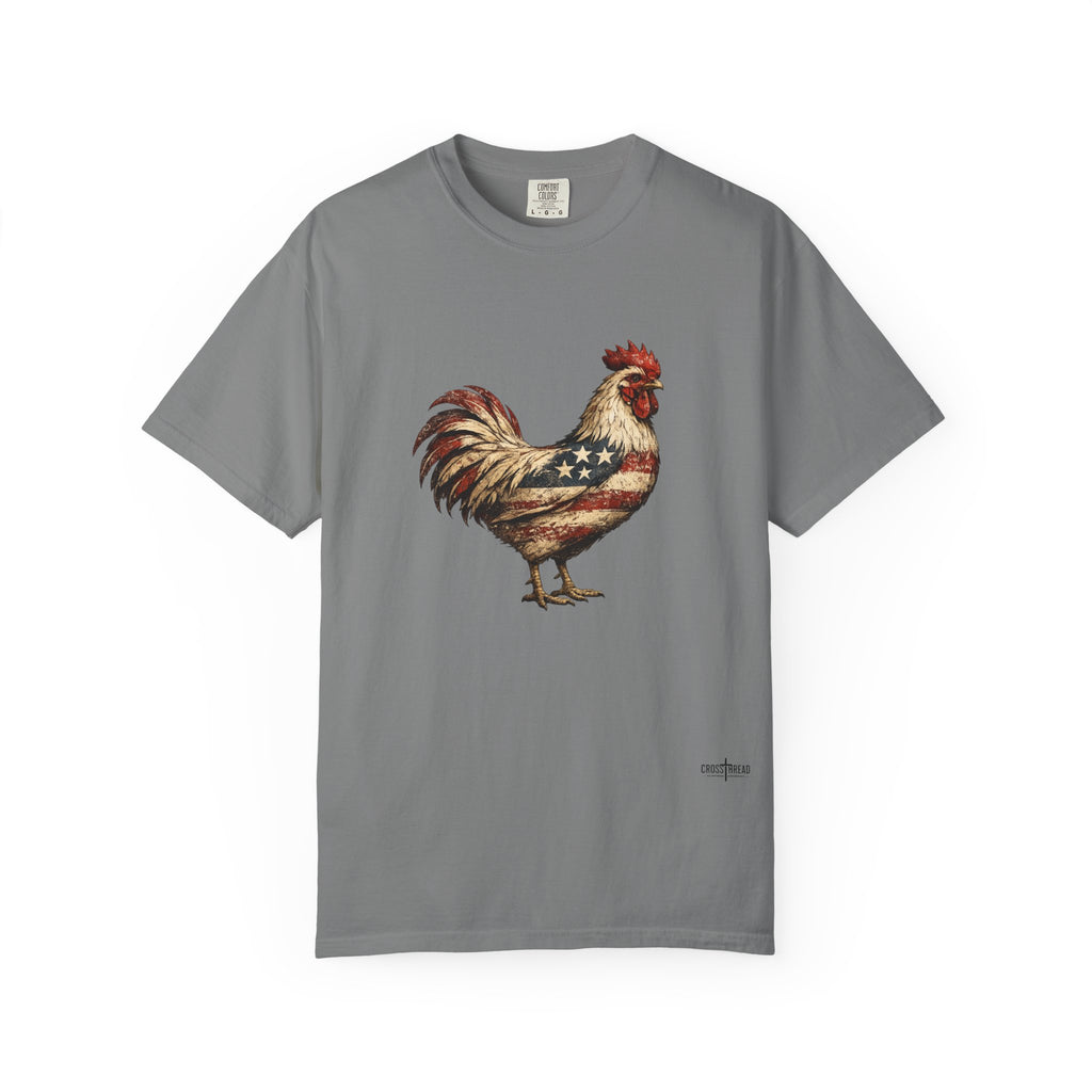 American Flag Rooster T-Shirt — Patriotic Chicken Tee