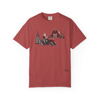 Rustic Santa Tractor and Barn Comfort Colors Shirt