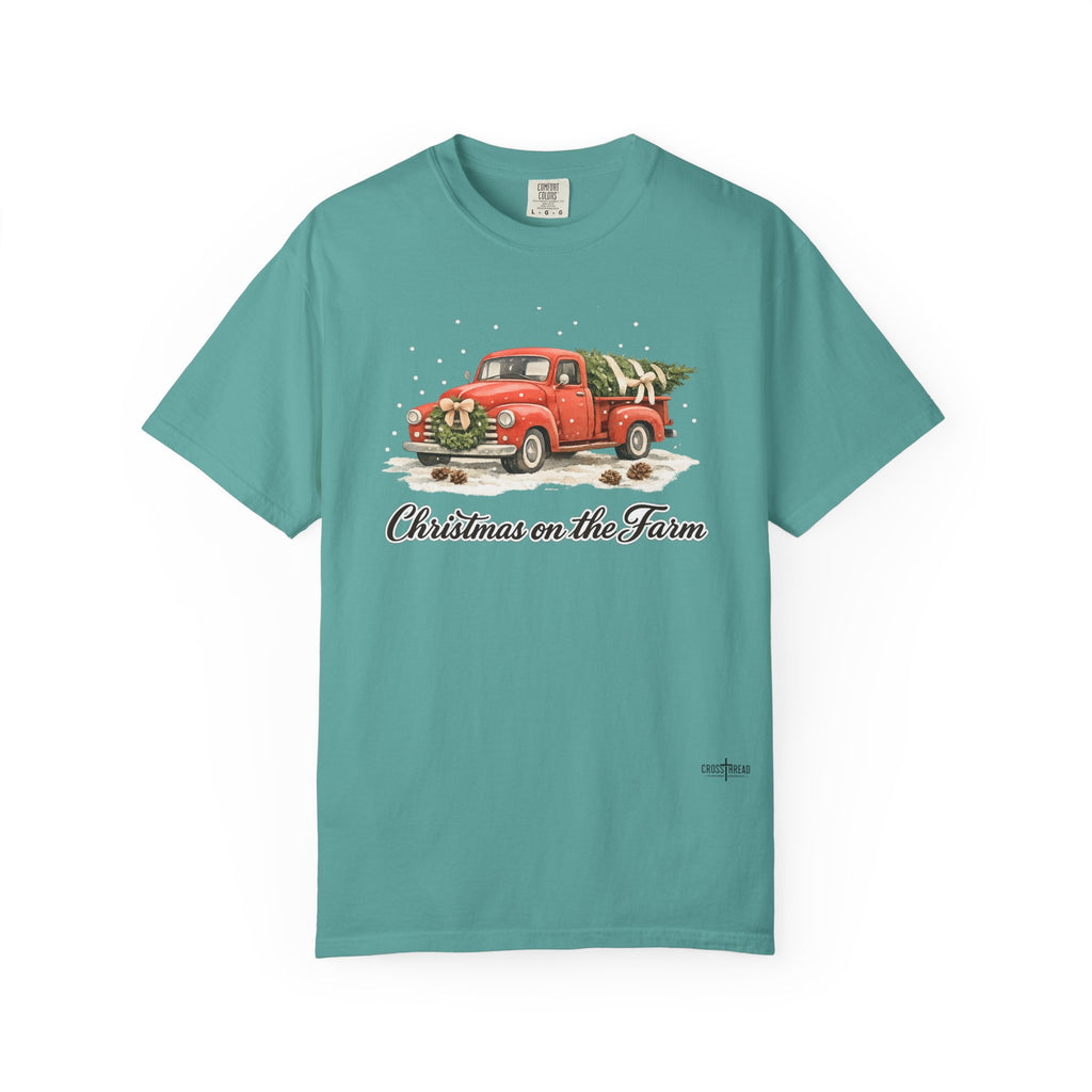 Christmas on the Farm Red Truck Comfort Colors Shirt