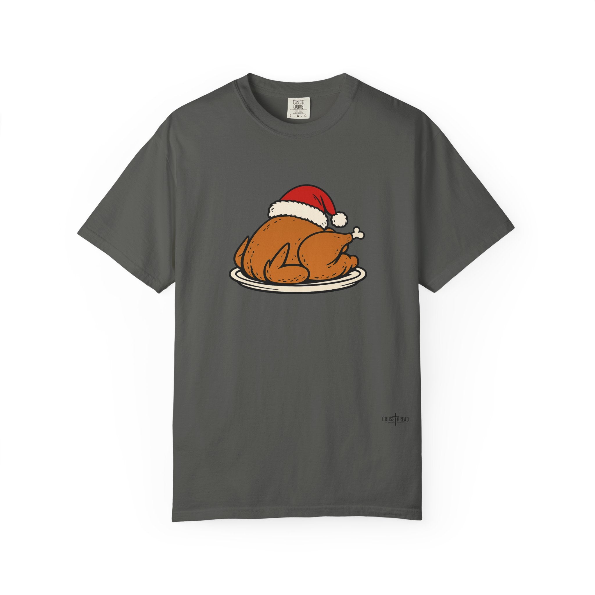 Roasted Turkey Santa Hat Comfort Colors Shirt