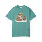 Highland Cow and Cardinal Comfort Colors Shirt