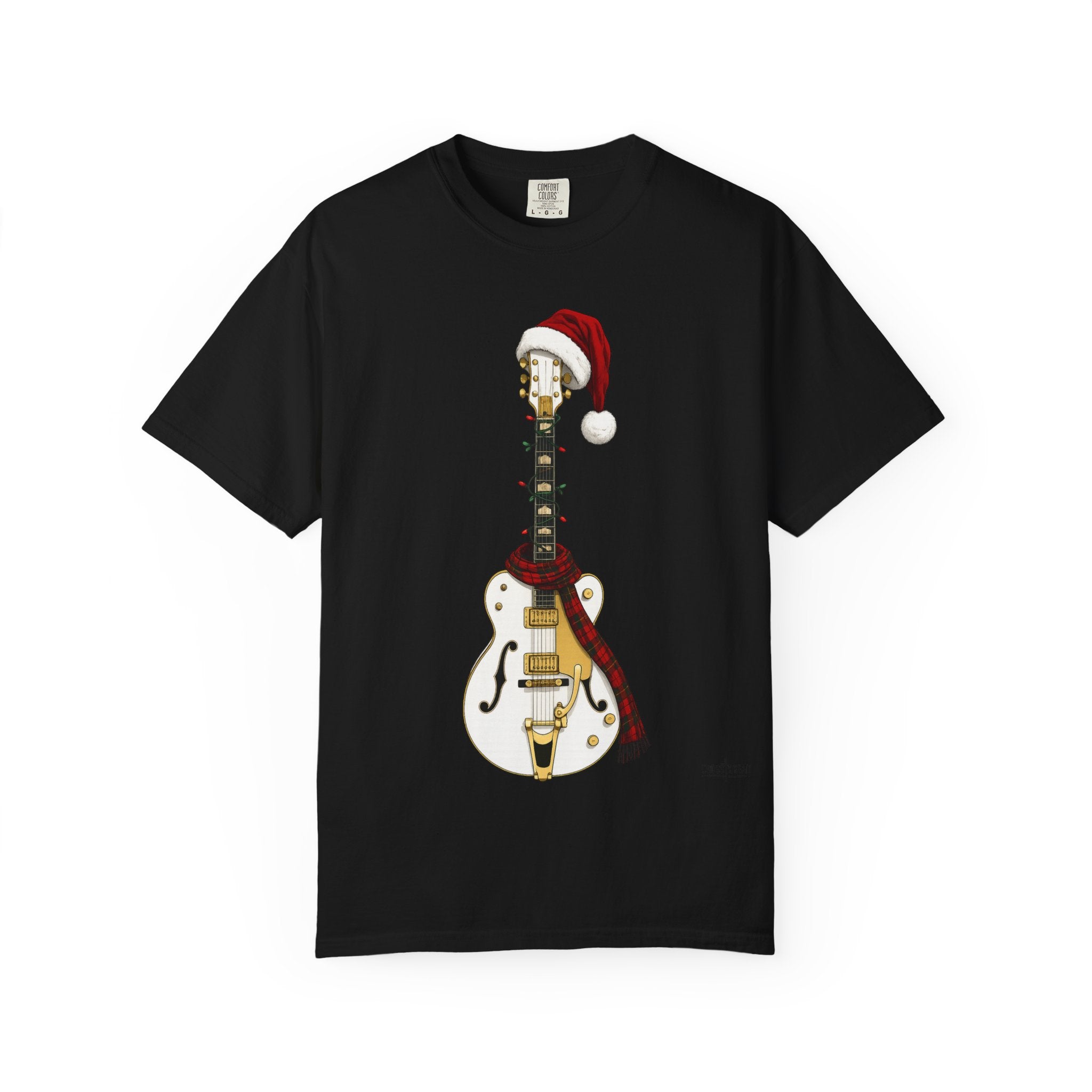 Christmas Hollowbody Guitar Comfort Colors Shirt