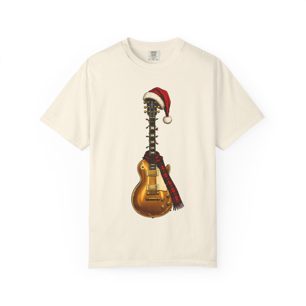 Christmas LP-Style Gold Guitar Comfort Colors Shirt