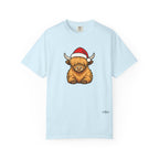 Highland Cow Santa Hat Comfort Colors Shirt