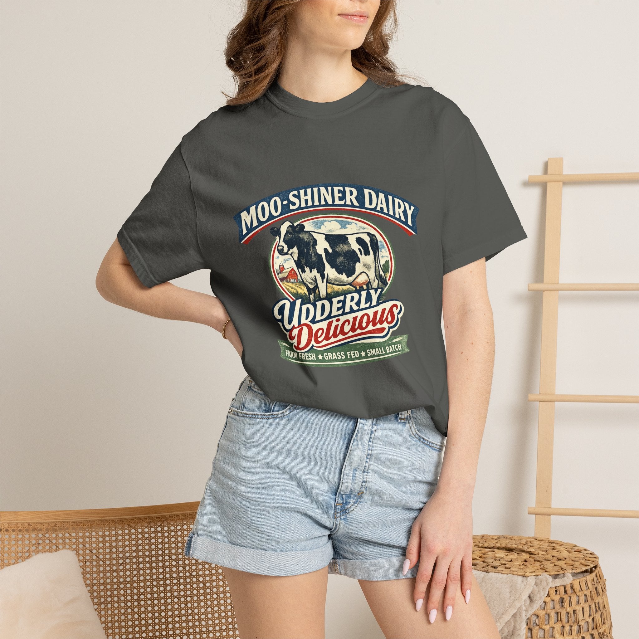 “Moo-Shiner Dairy” Udderly Delicious Graphic Tee
