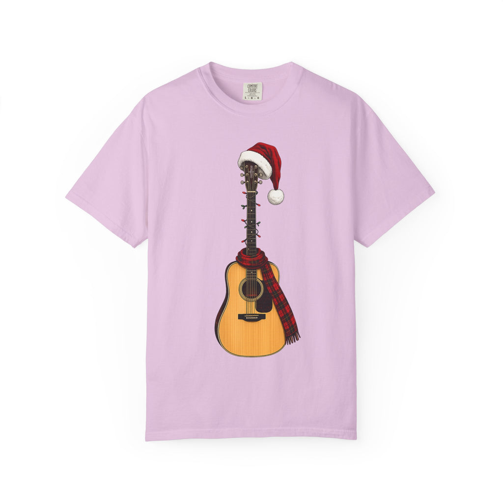Christmas Acoustic Guitar Comfort Colors Shirt