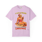 “It May Be Summer But I’m Already Thinking About Christmas”  — Mrs Claus Beach T Shirt