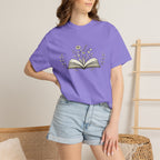 Floral Open Book T-Shirt — Book Lover Reading Tee