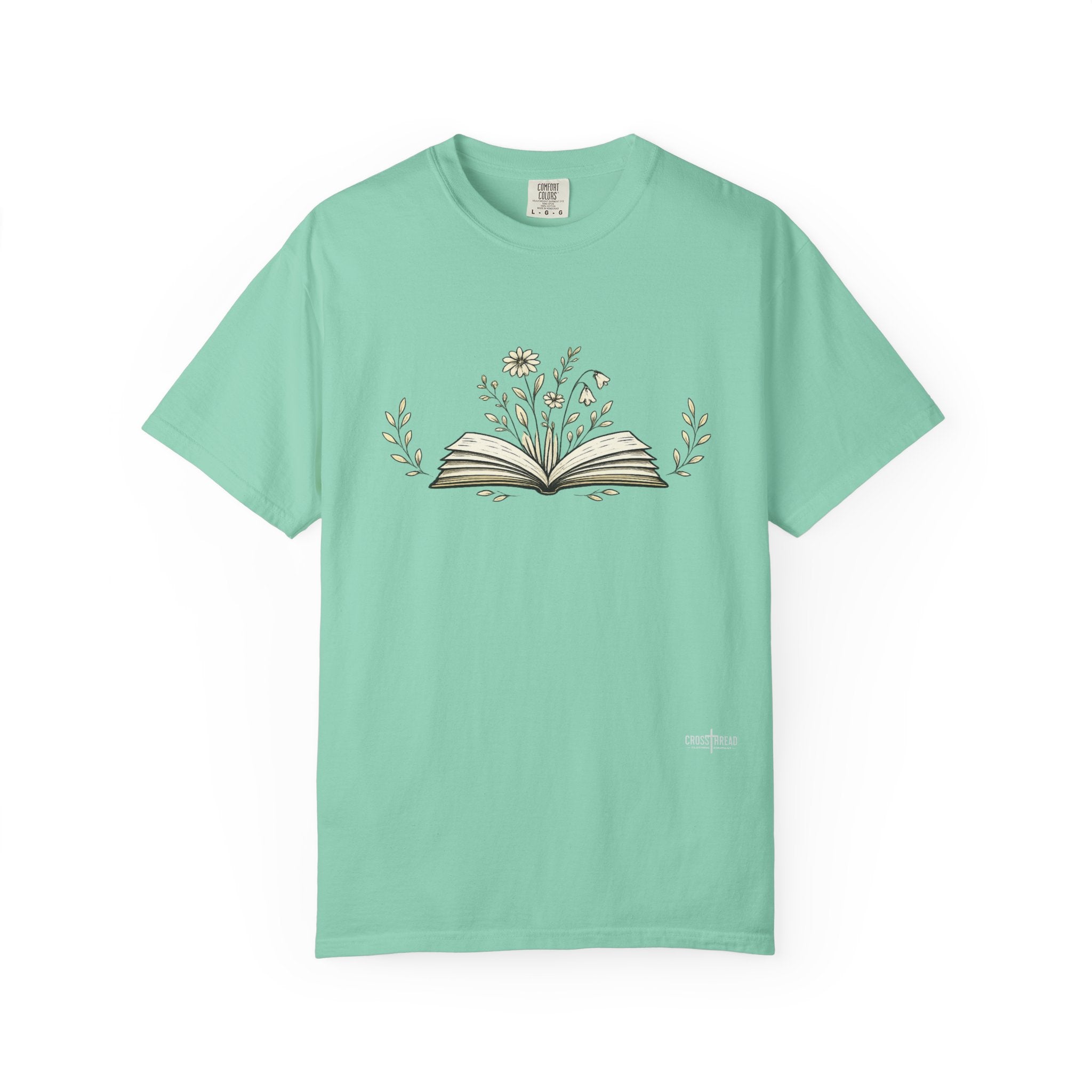Floral Open Book T-Shirt — Book Lover Reading Tee