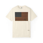 Patriotic Farmer Tractor T‑Shirt — American Flag Farm Tee