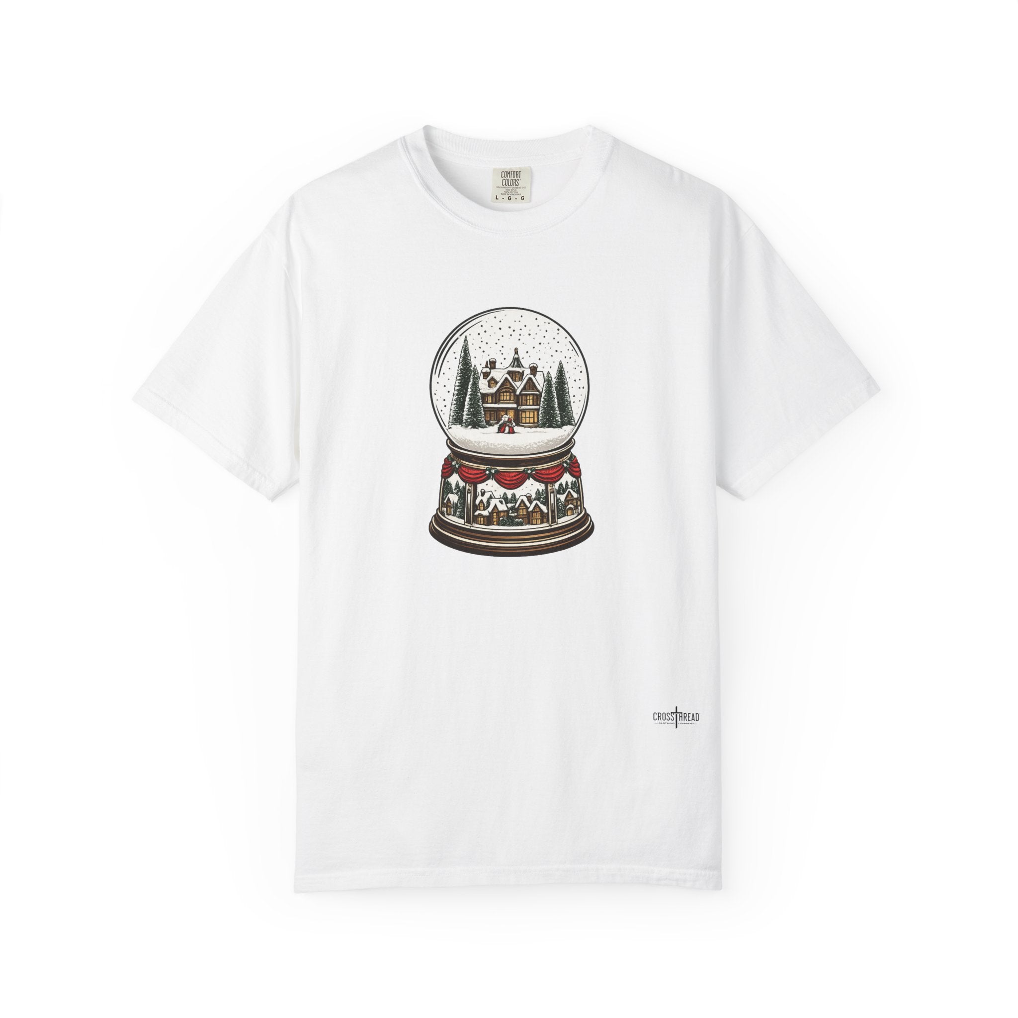 Snow Globe Holiday T-Shirt — Vintage Winter Village Graphic