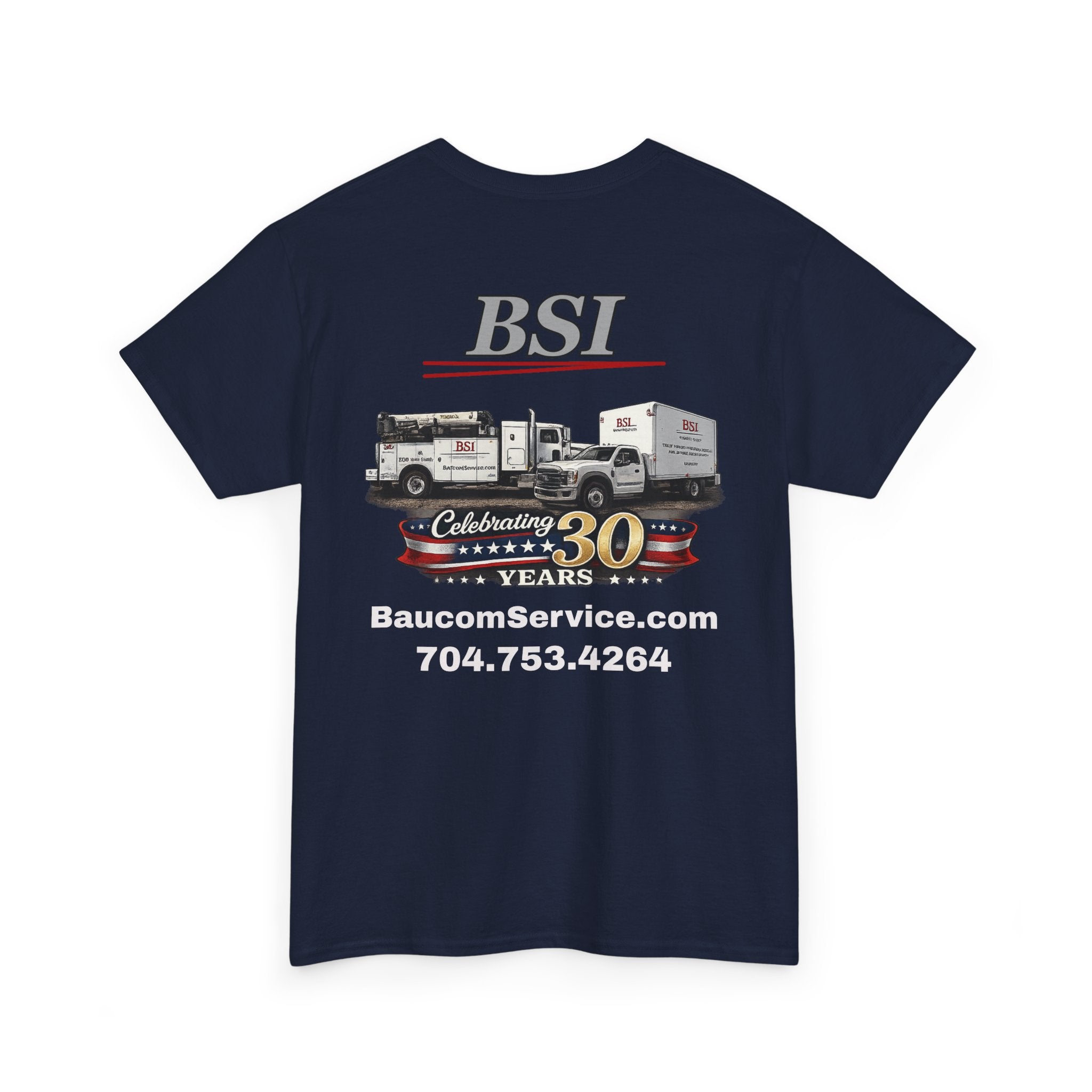 BSI Logo T-Shirt — Baucom Service 30th Anniversary Crew Tee