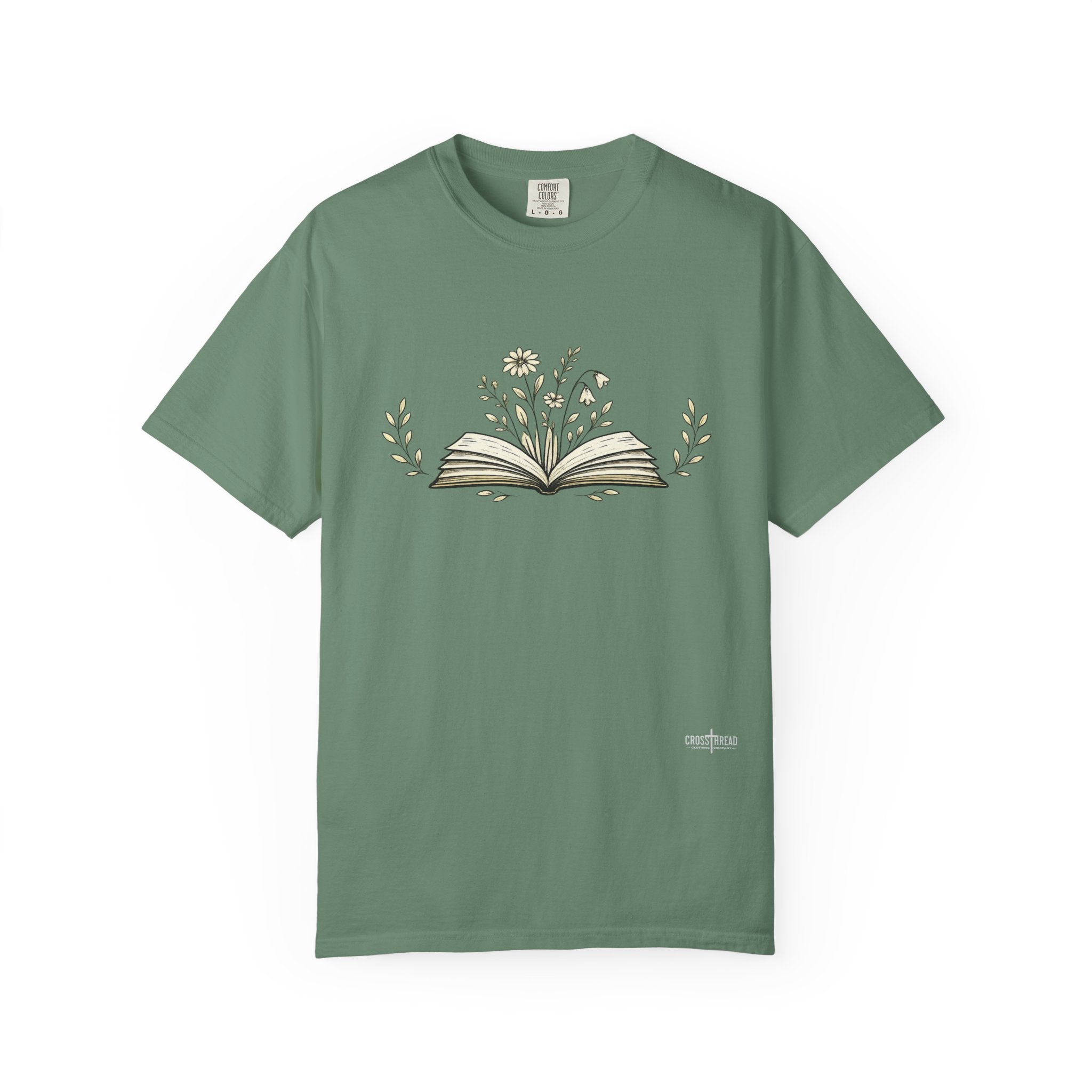 Floral Open Book T-Shirt — Book Lover Reading Tee