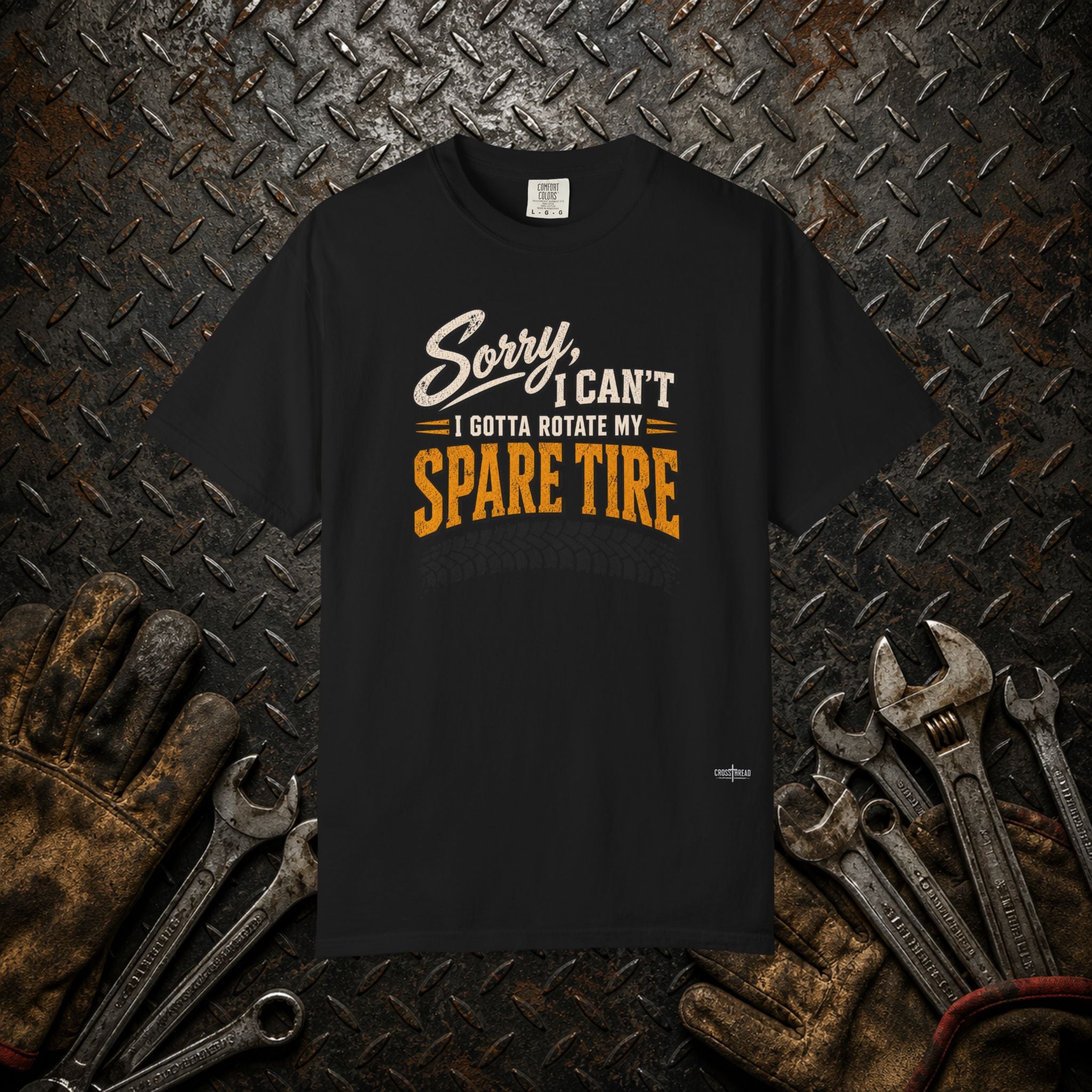 "Rotate My Spare Tire" Mechanic Tee