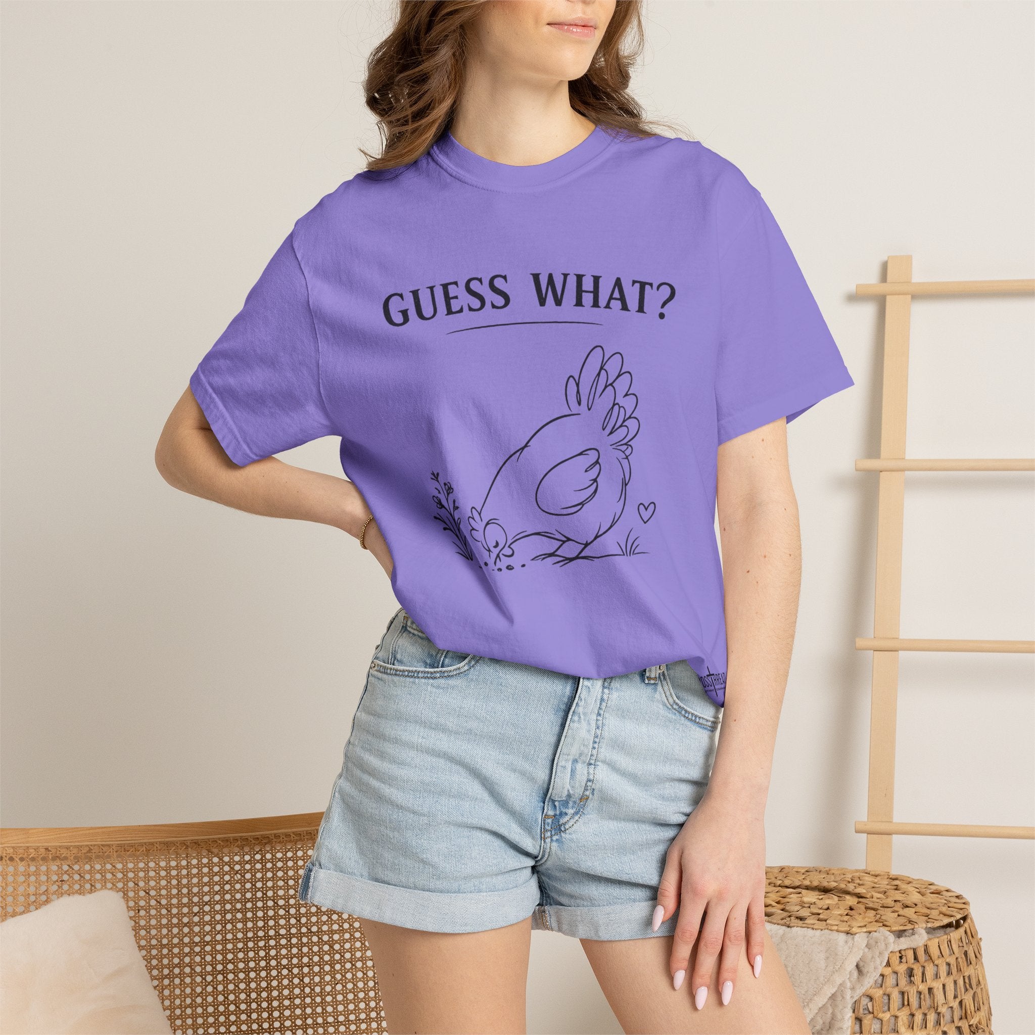 "Guess What?" Chicken Butt Cute Hen Graphic Tee