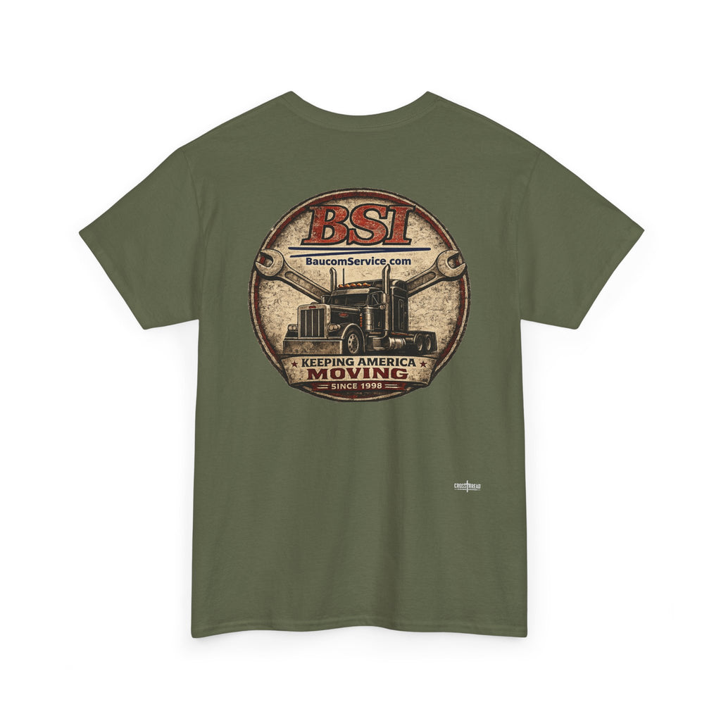 BSI Vintage Truck Logo Tee — "Keeping America Moving" Cotton T-Shirt