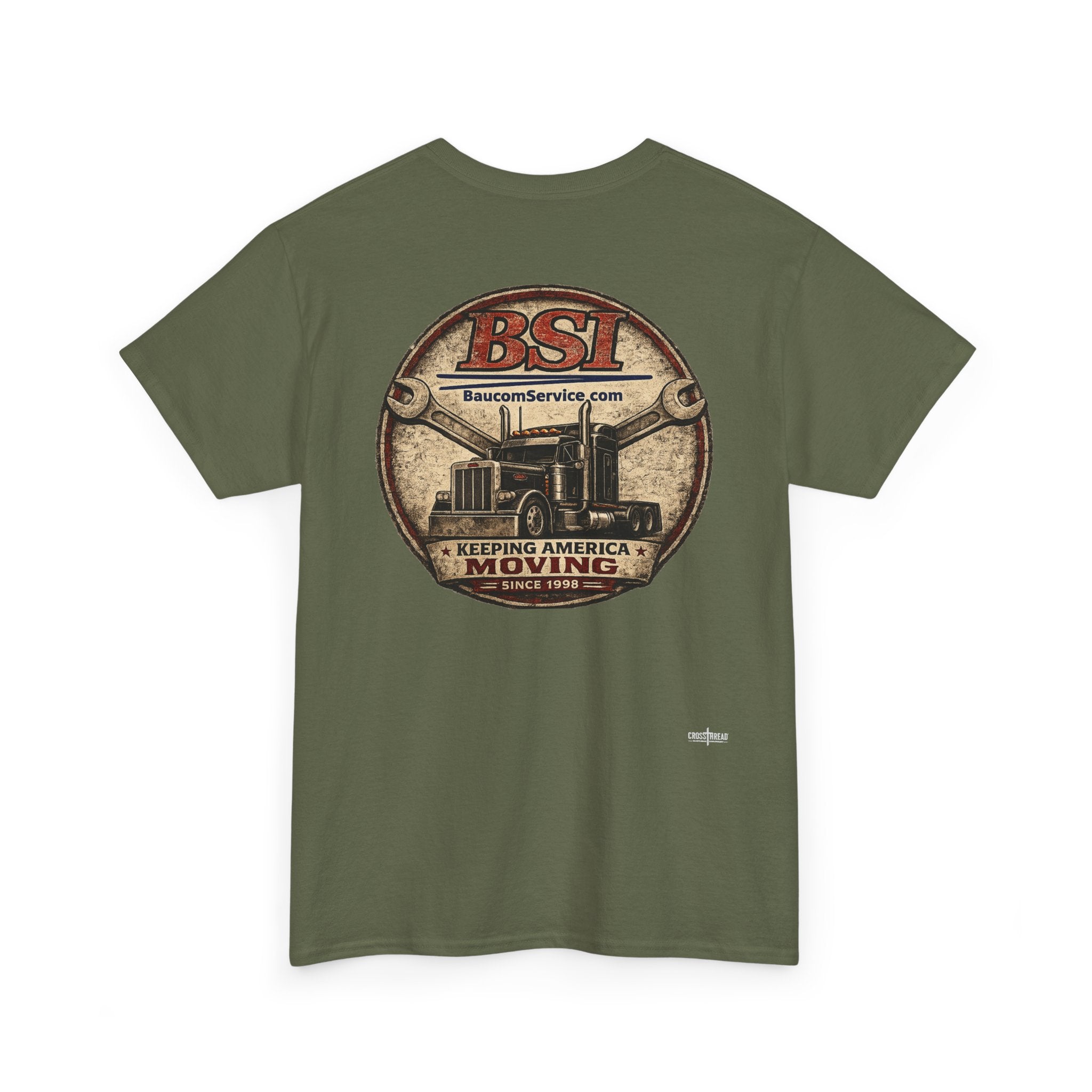 BSI Vintage Truck Logo Tee — "Keeping America Moving" Cotton T-Shirt
