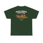 Faith Moves Mountains T‑Shirt — Inspirational Mountain & Bulldozer Graphic Tee