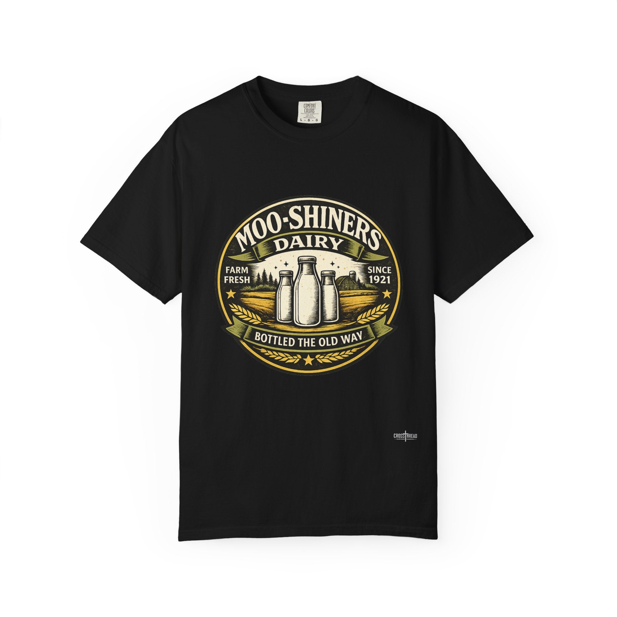 Moo-Shiners Dairy Vintage Milk Bottle T-Shirt