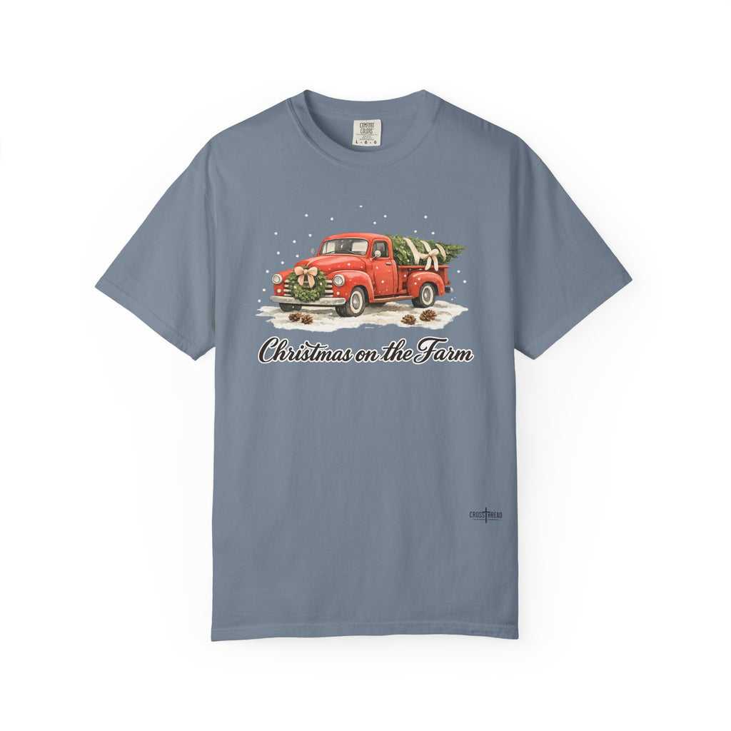 Christmas on the Farm Red Truck Comfort Colors Shirt